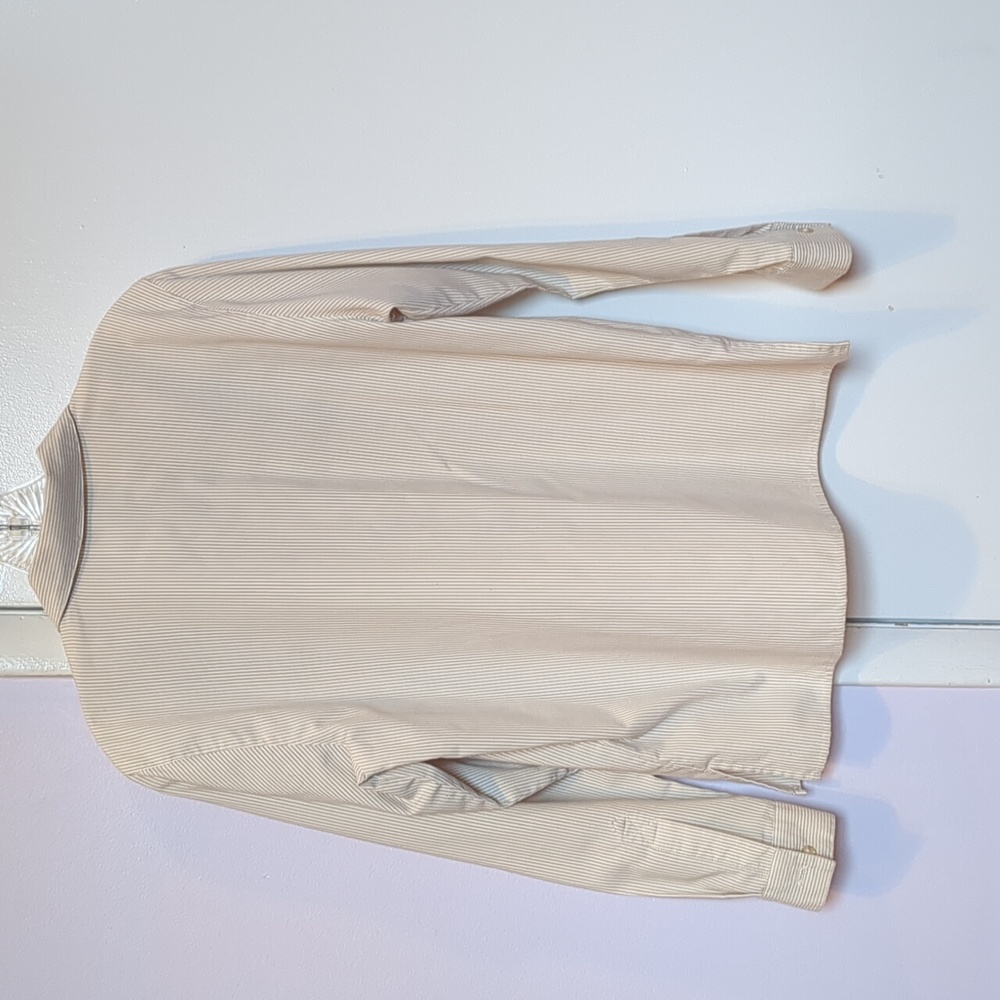Alfred Dunner Petite Beige Striped Floral Shirt - Picture 3 of 4